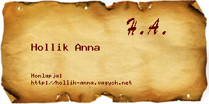 Hollik Anna névjegykártya